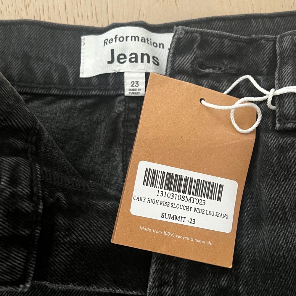 Reformation Cary High Rise Slouchy Wide Leg Jeans Summit - Size 23 - Picture 3 of 5